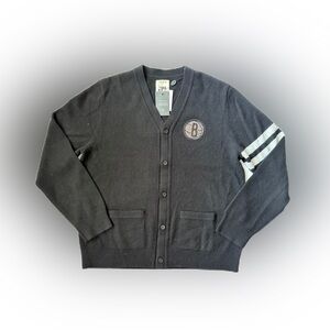 Todd Snyder X NBA NETS 100% Cashmere Cardigan NWT Size XL Size M Black